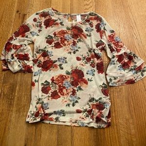 Red Floral Top